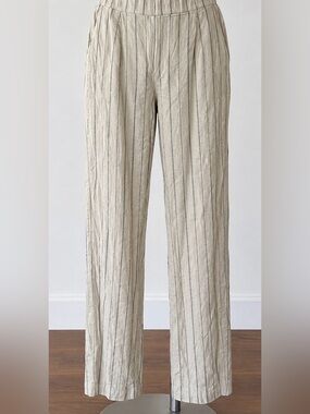 Old Navy Cream Pinstripe Trousers